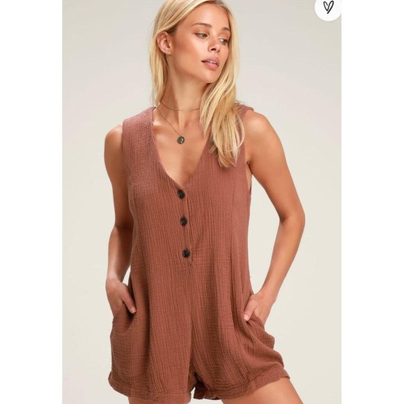 Lulus Pants - Rhythm Living LULUS Camille Romper Sunburn NWT M